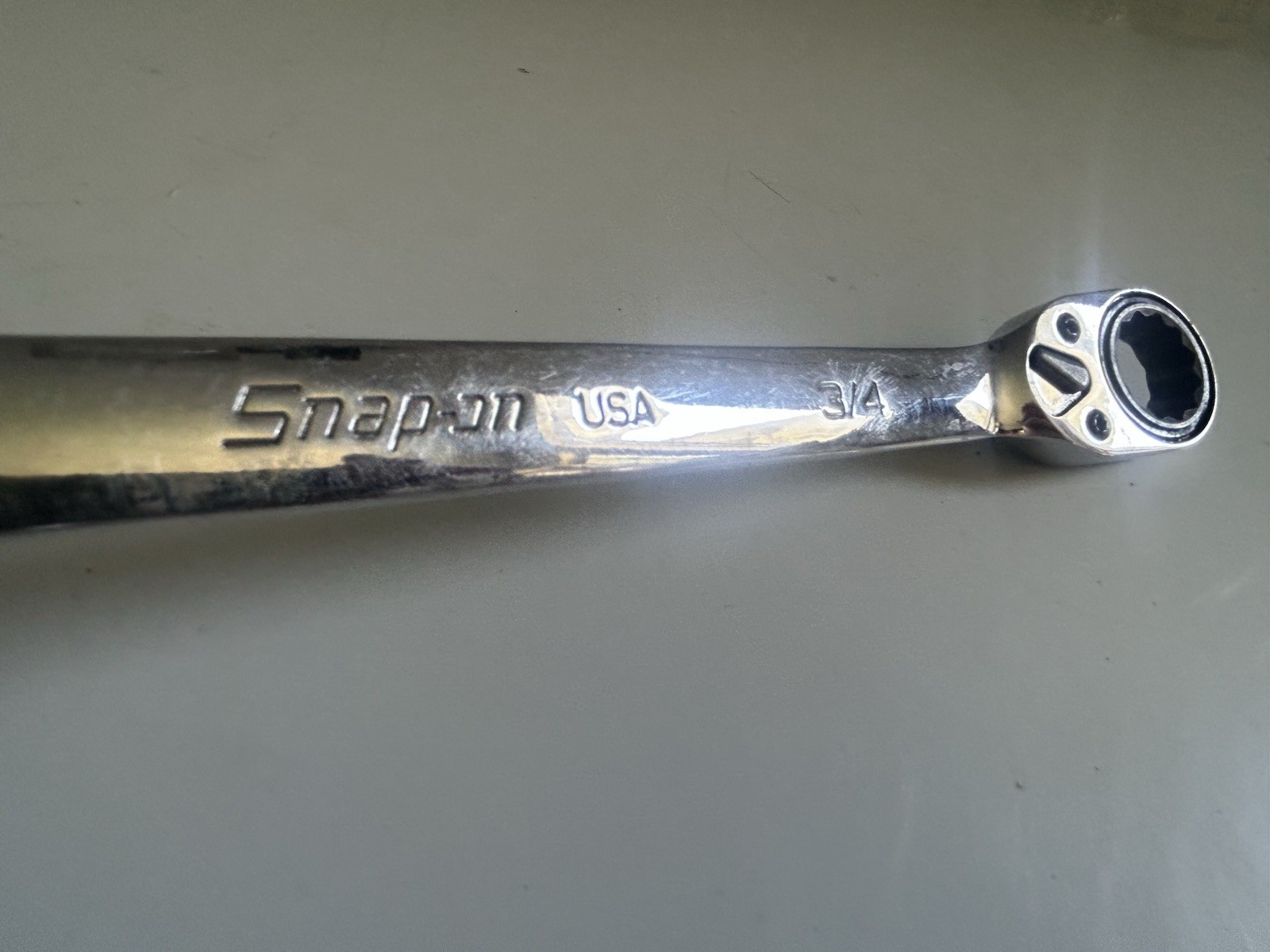 Snap-on 3/4 in SOXRR24 Ratcheting Combination Wrench reversible used free ship