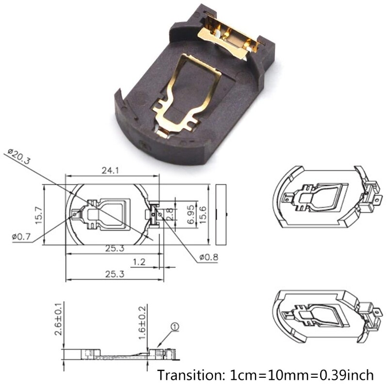 SMT Button Holder for Case for CR2016 3V 10Pcs/Set