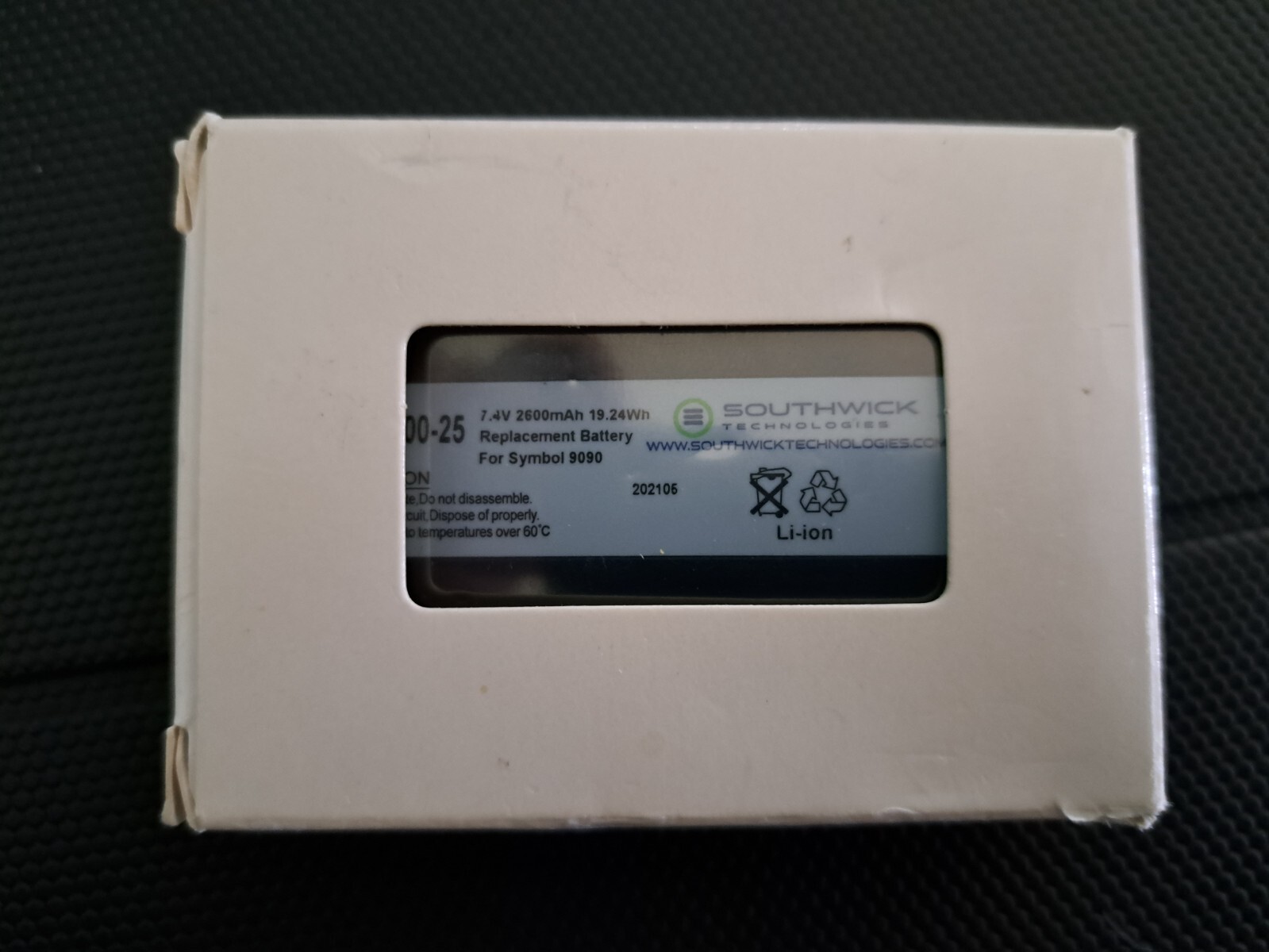 Southwick STB-9000-25 7.4V 2600mAh 19.24Wh Replacement Battery for Symbol 9090