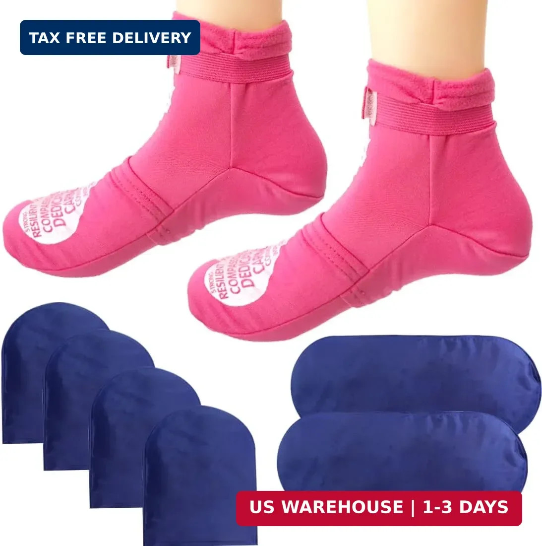 Reusable Cold Therapy Socks, Gel Ice Pack for Feet Heels Injuries Swelling, Hot