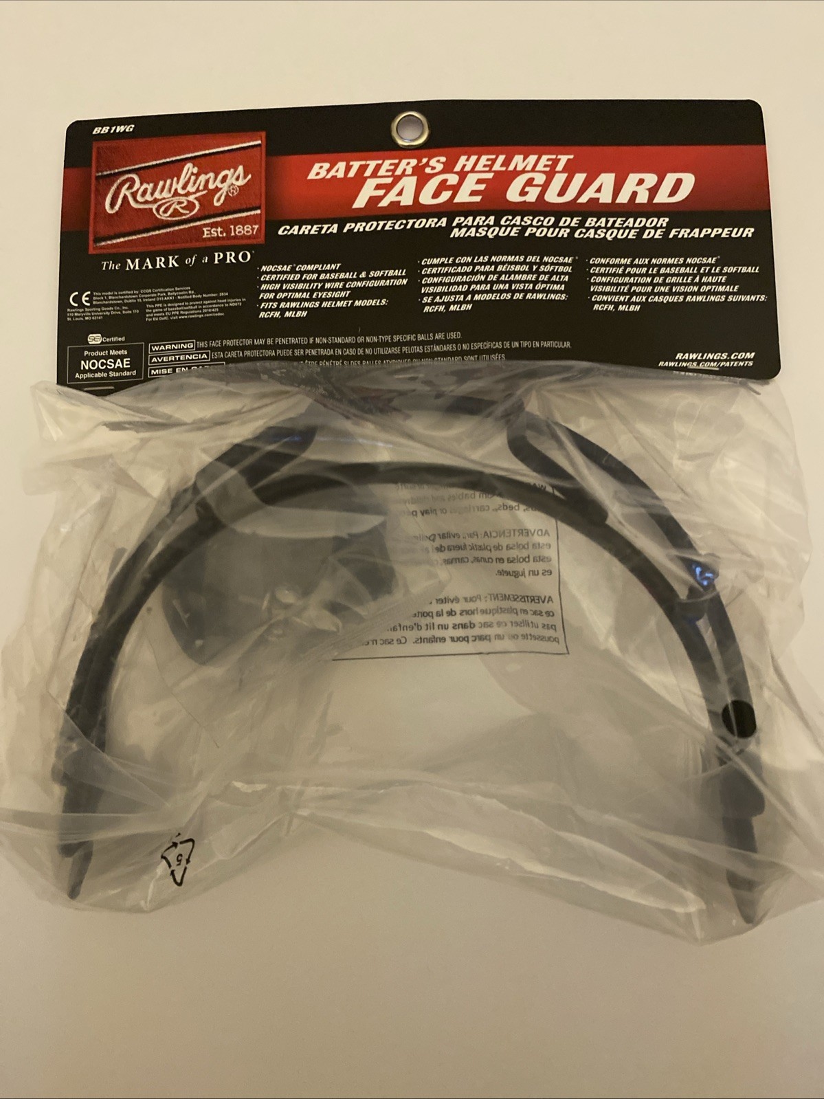 Rawlings Batters Helmet Face Guard BB1WG. New!