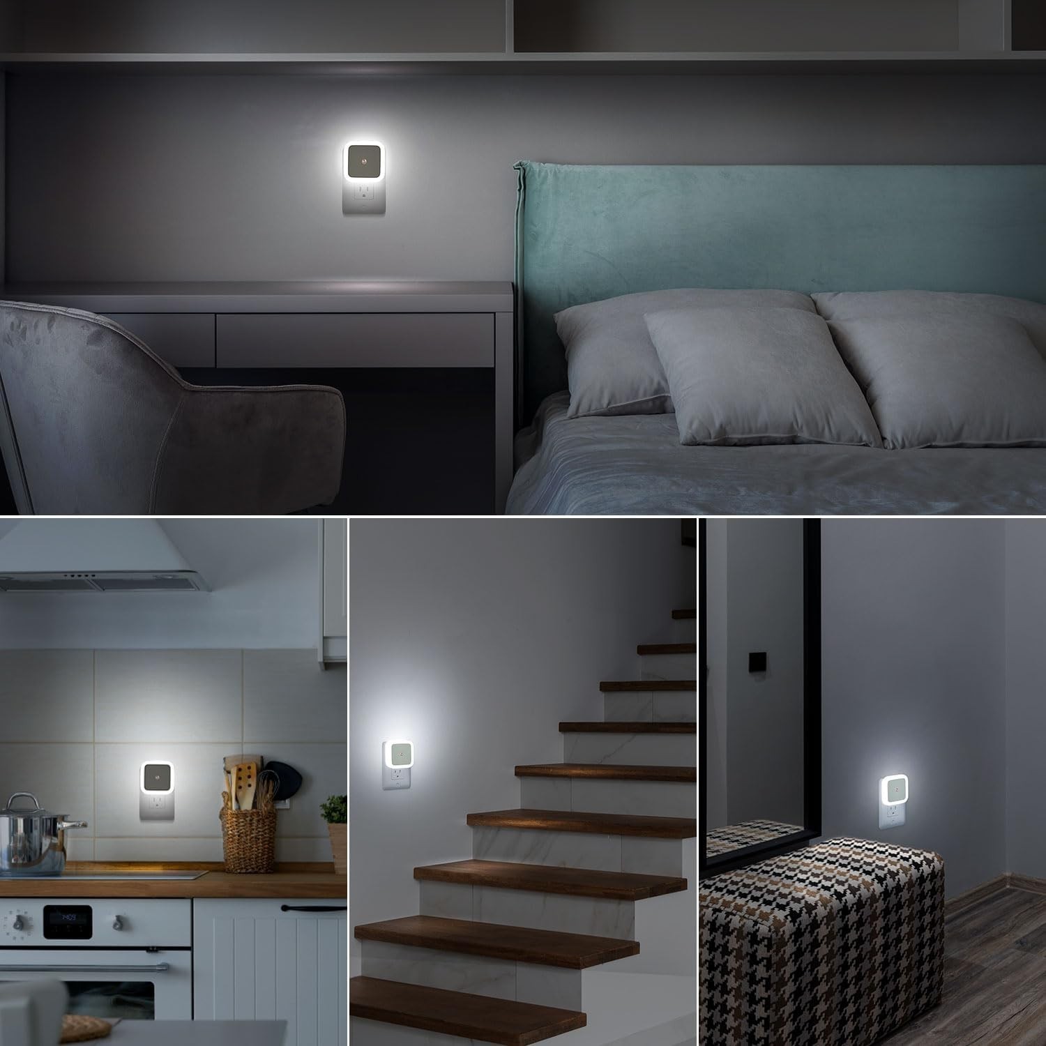 4 Pack Energy Efficient LED Night Lights for Home - Automatic Plug-in Design