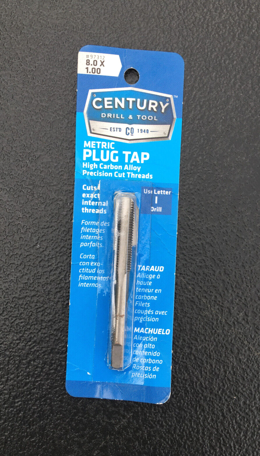 CENTURY 97312  8.0 X 1.00  METRIC HIGH CARBON ALLOY PLUG TAP