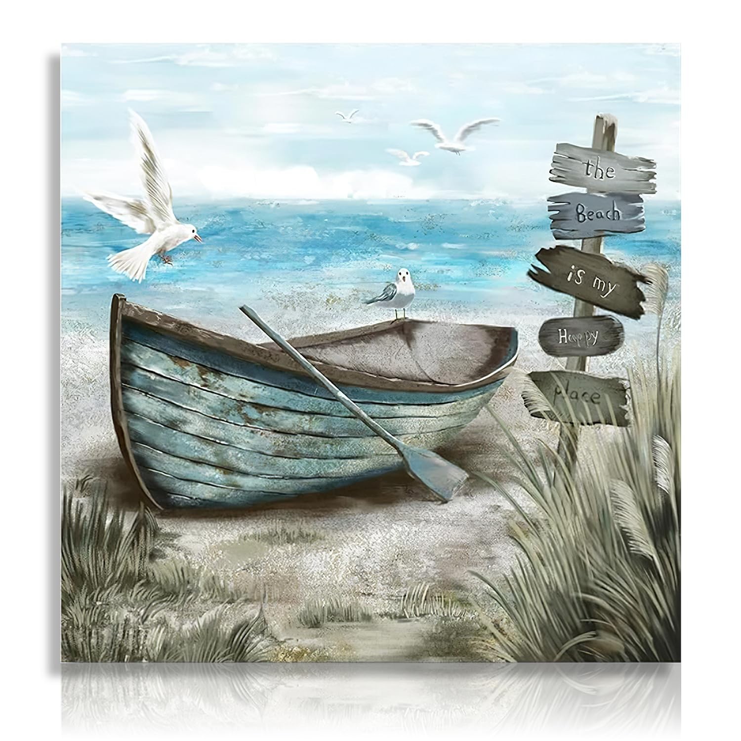 Dazzlewall Bathroom Wall Art Coastal Decor Nautical 16"L x 16"W, Multicolor