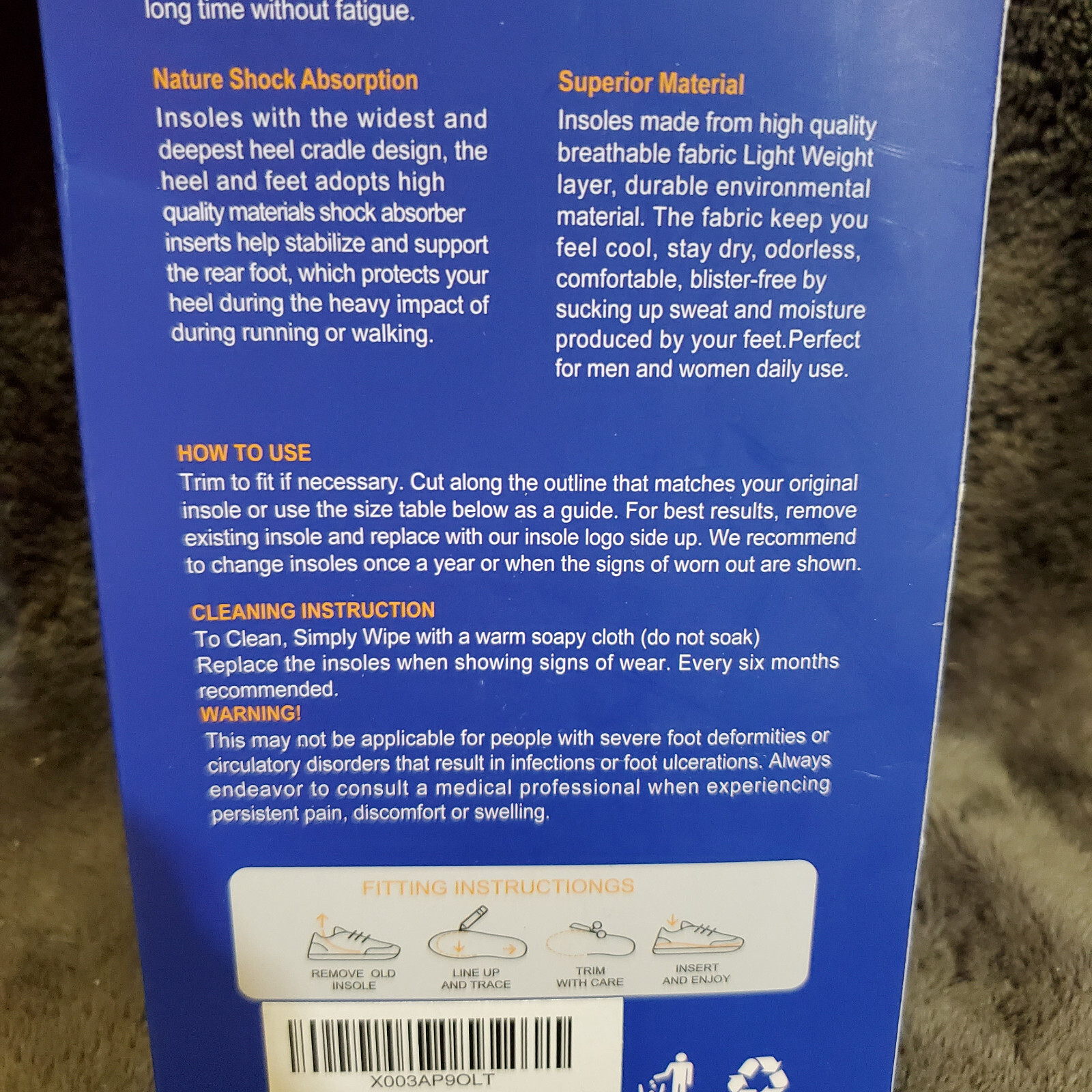 Sushn3D Plantar Fasciitis Insoles, Arch Support Insoles - Size Small