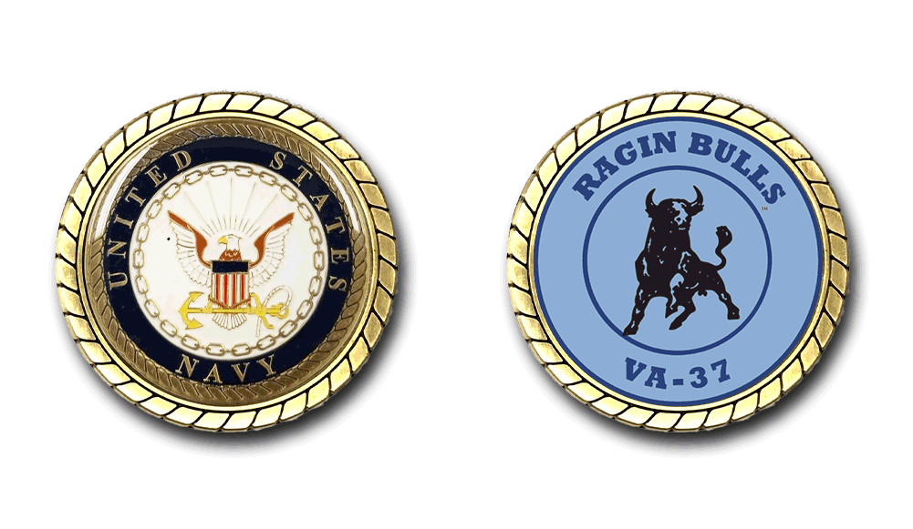 VA-37 Ragin Bulls US Navy Squadron Challenge Coin Officially Licensed