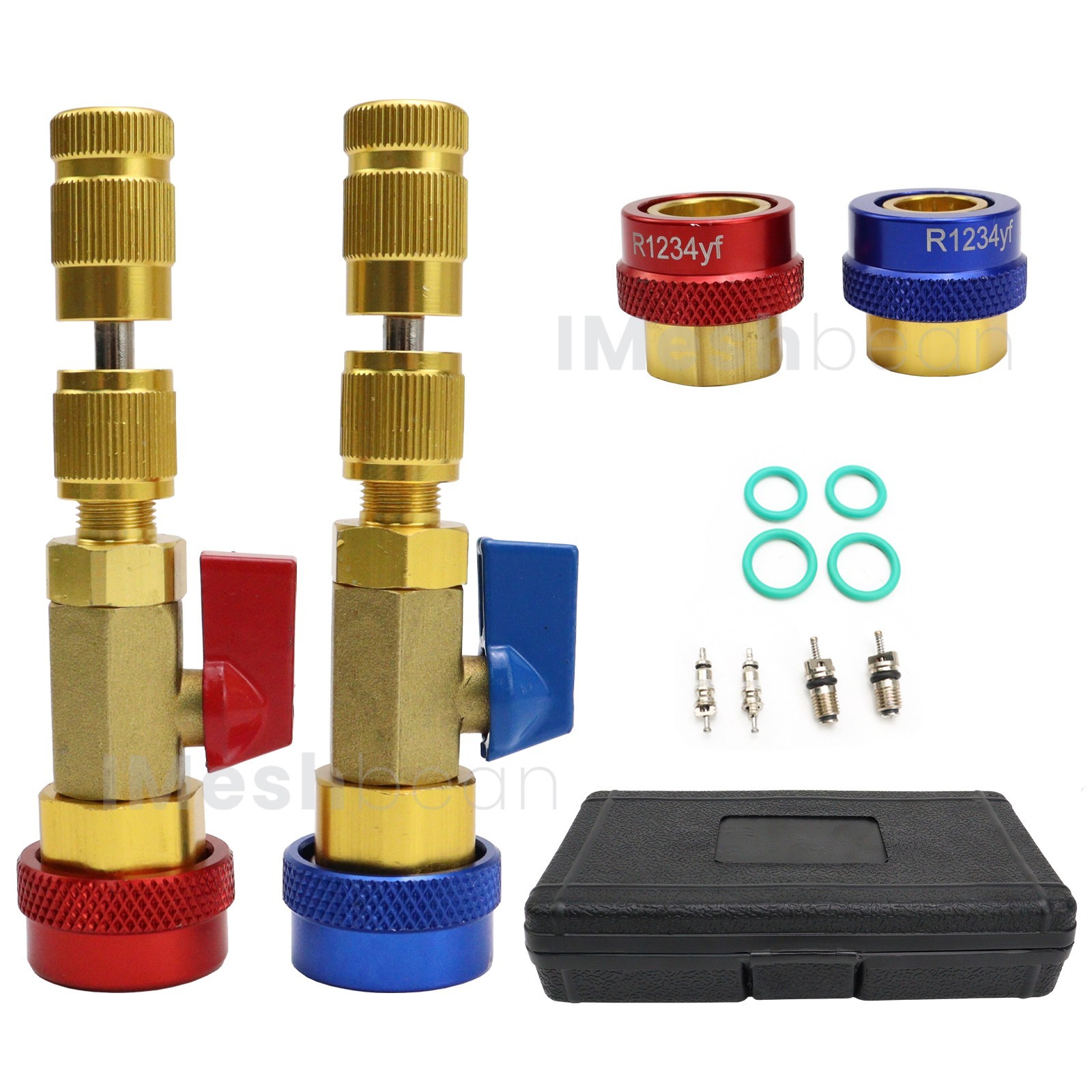 HVAC AC R134A R1234YF Valve Core Remover & Installer Tool 4 Standard Valve Coupl