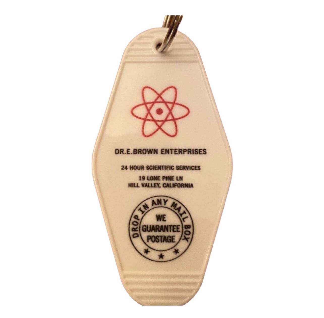 Dr. E Brown Enterprises back to the future inspired keytag