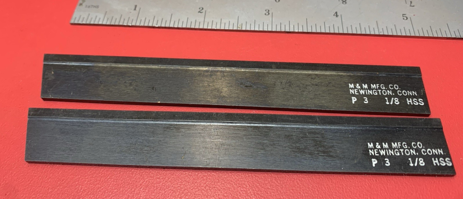Lathe Tools: Lot of 2 M&M MFG  P3 Cut Off Blades 1/8" x .675 x 5" NOS
