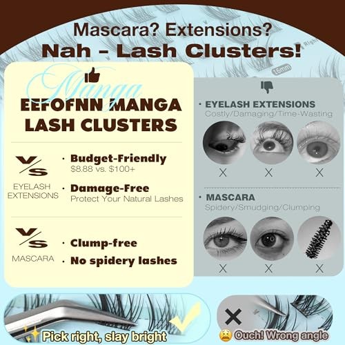 Wispy Lash Clusters Natural Cluster Eyelash Extensions Cat Eye Lashes Black