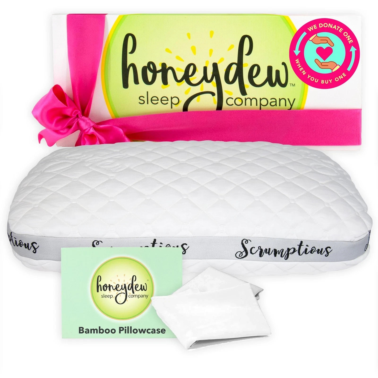 NEW Honeydew Classic Gift Pack - Scrumptious King Pillow & Bamboo Pillowcase
