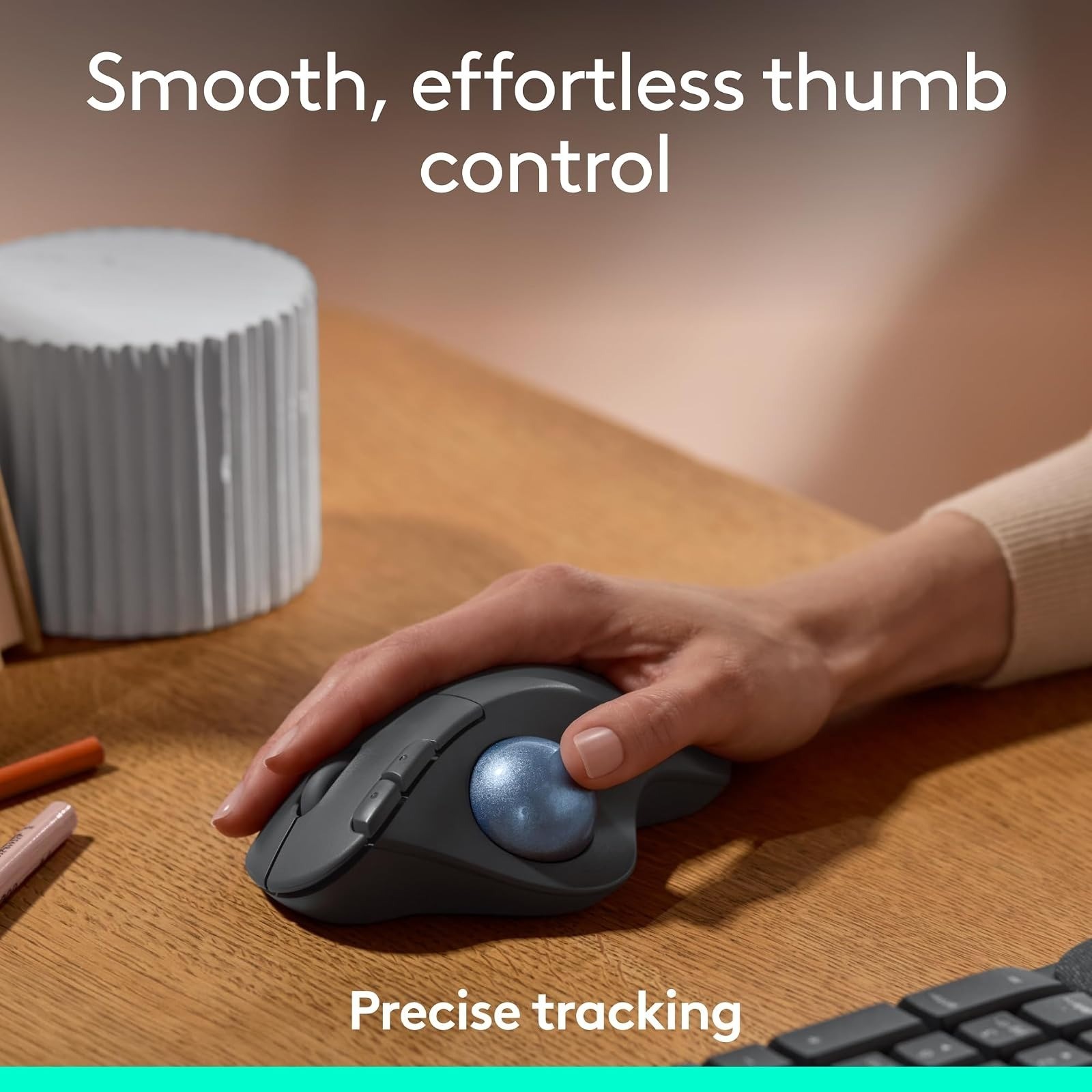 Logitech ERGO M575S Wireless Bluetooth Trackball Mouse - Graphite Blue