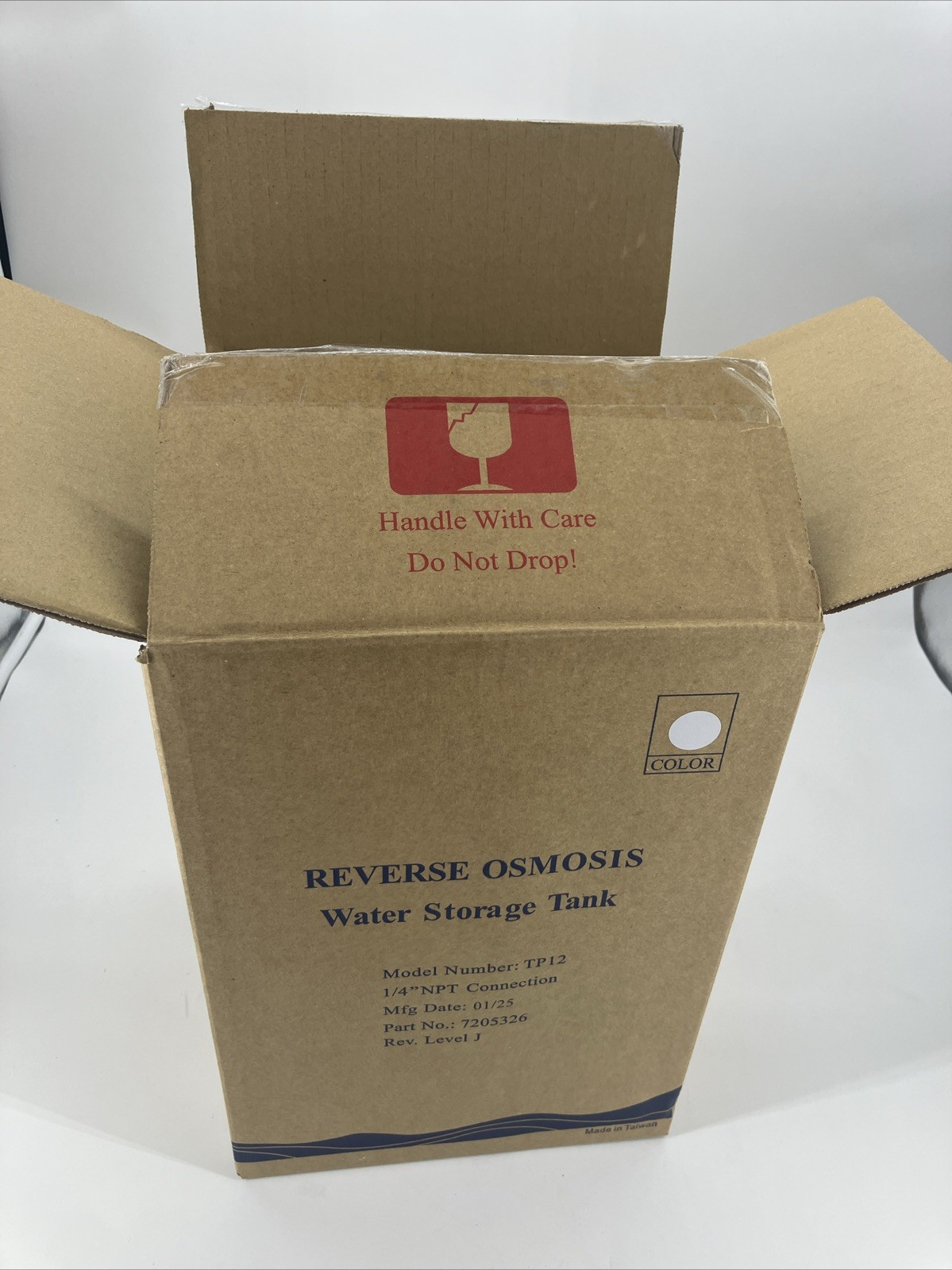 Reverse Osmosis Water Storage Tank Model # TP12 White NIB Ships Fast