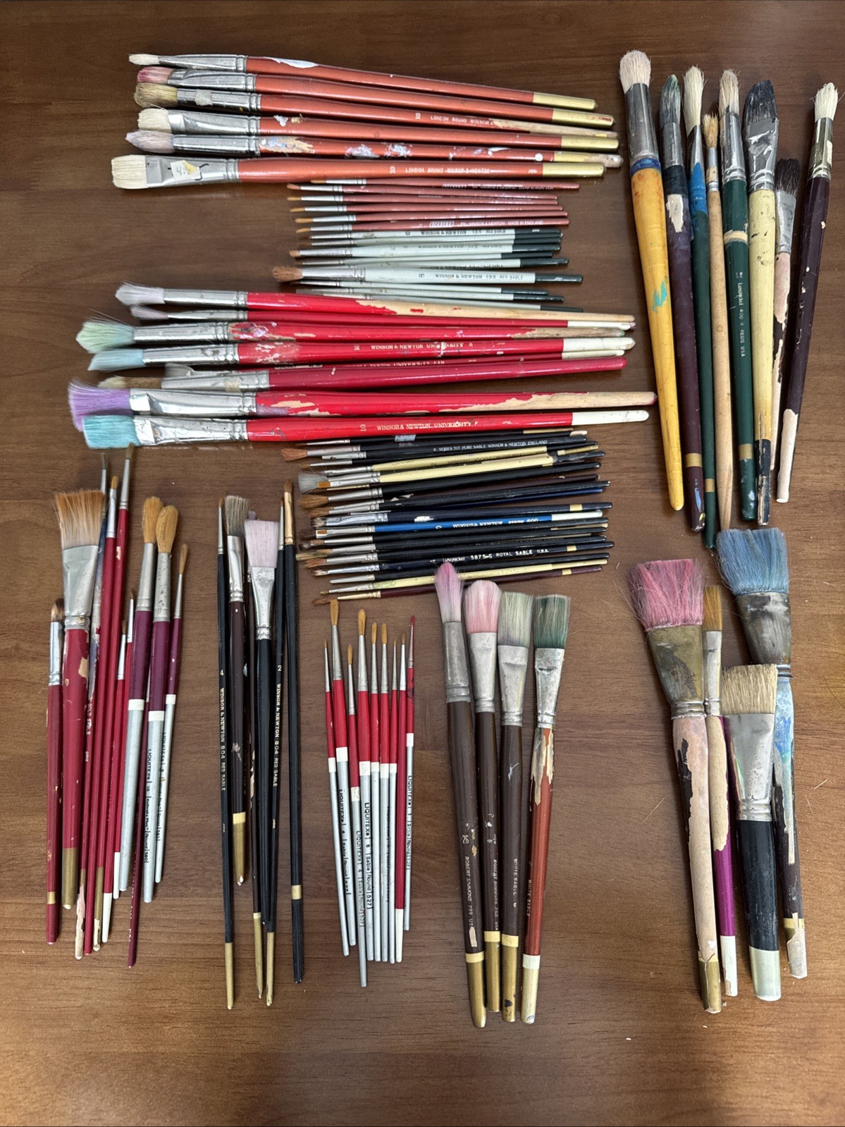 Winsor & Newton Red Sable M. Grumbacher & More Brush Lot Of 90+ Vintage
