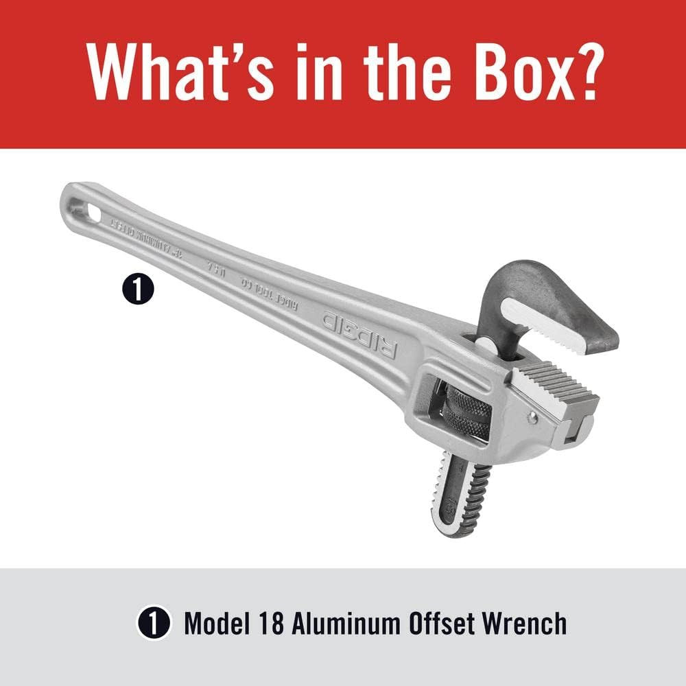 Heavy-Duty 24" & 18" Aluminum Offset Pipe Wrenches - Plumbing Tools Set