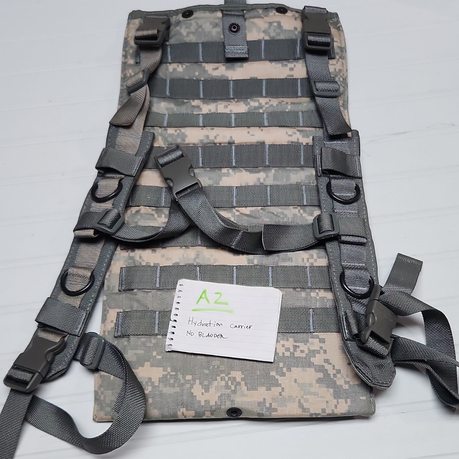 MOLLE Hydration Carrier Pack ACU Digital Camo Nylon Snap Closure No Bladder