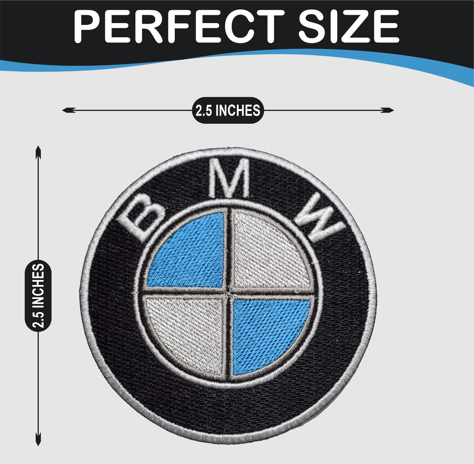 2 Pcs BMW Automative Car Brand Logo Iron On Patch-Sew Patch-Embroidered Patch