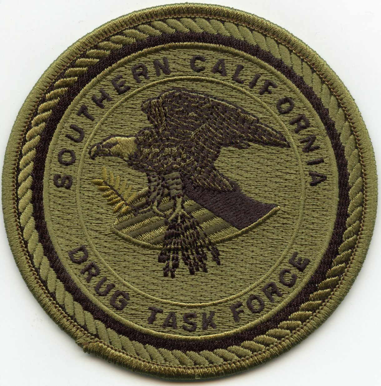 DEA SOUTHERN CALIFORNIA DRUG TASK FORCE subdued green NARCOTICS POLICE PATCH