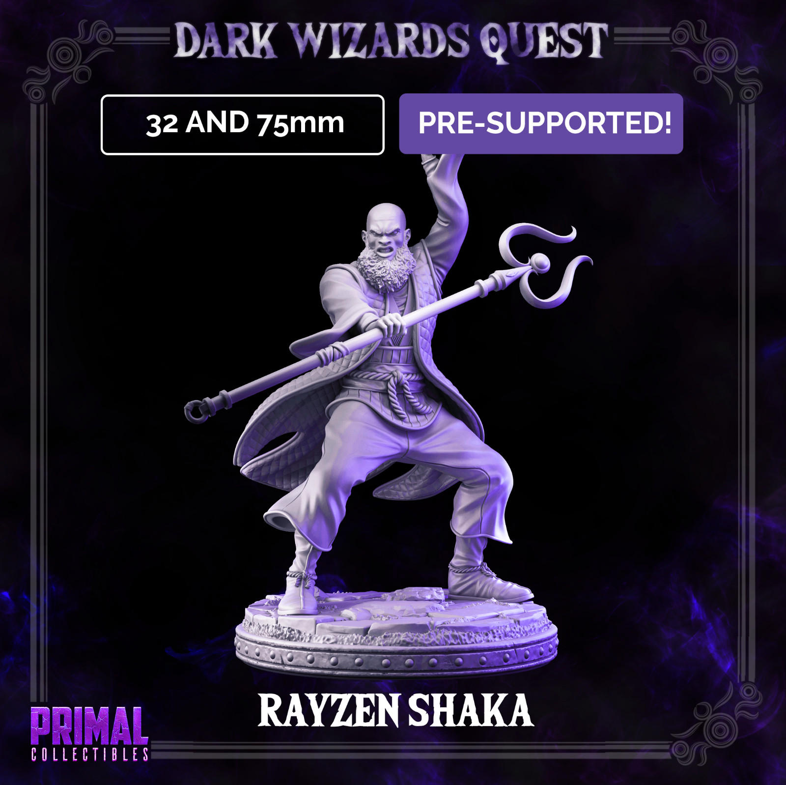 D&D Rayzen Sorceror 32mm Scale Mini TTRPG