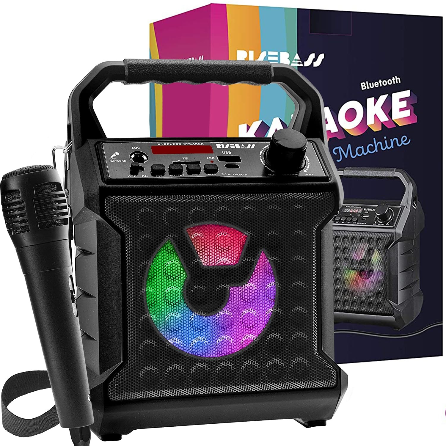 Karaoke Bluetooth Party Speaker with Microphone – Portable Wireless Karaoke M...
