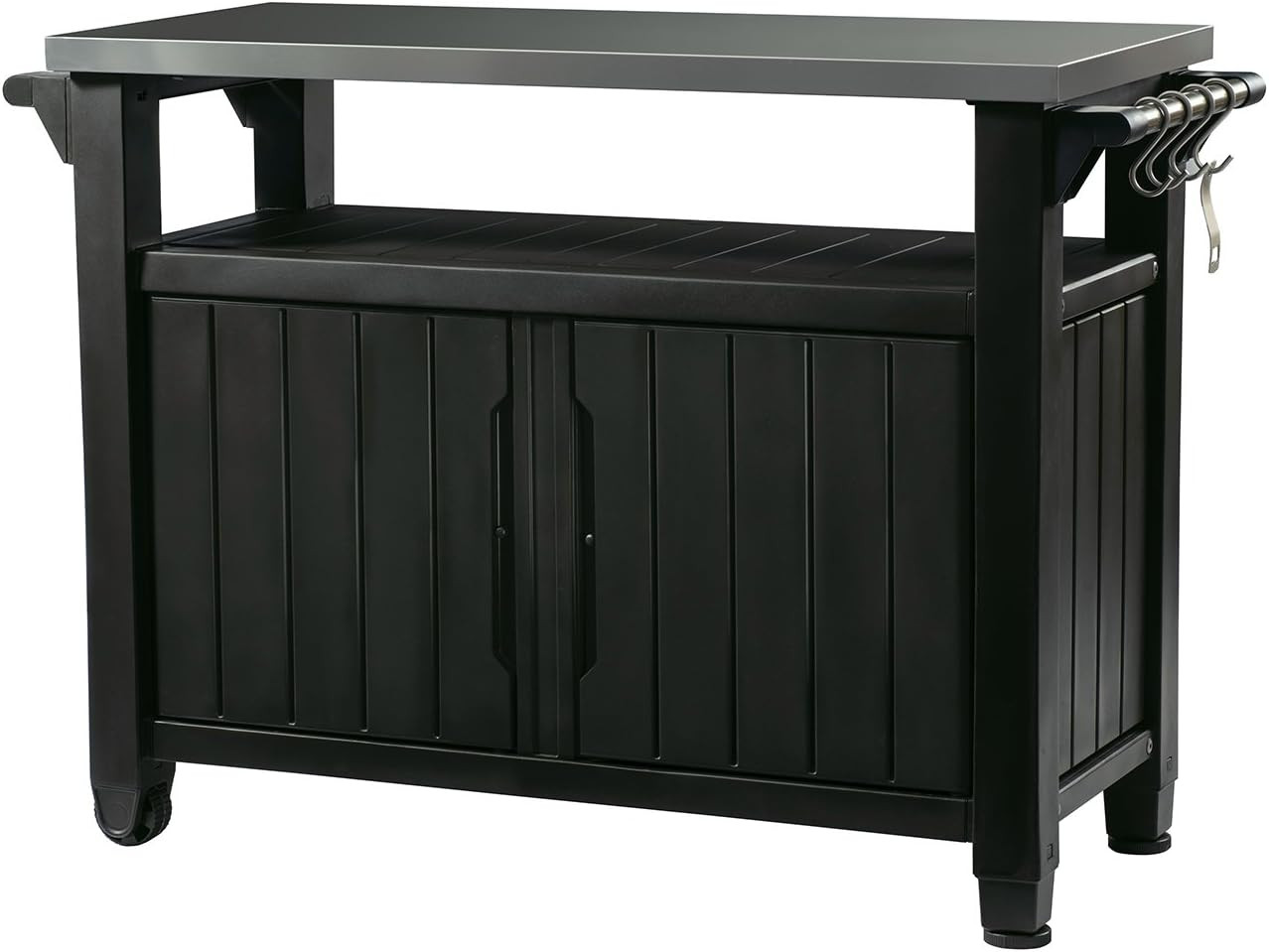 Unity XL Portable Outdoor Table with Stainless Steel Top – Dark Grey