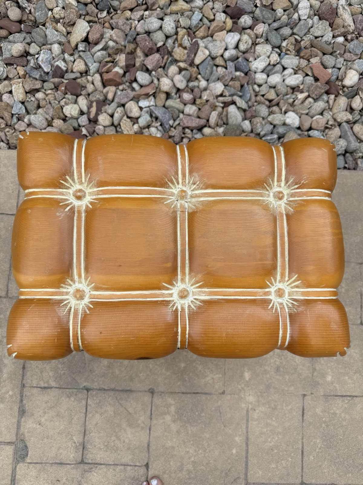 Rare 1970s Spanish Solid Pine Whimsical Chest with brass nailhead designs