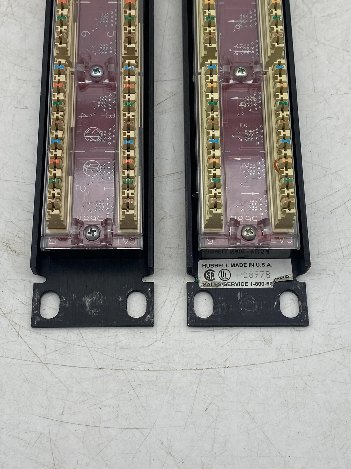 Hubbell MCC5803110A19E T568B 24-Port Patch Panel, Cat. 5 *Lot of (2)* (Used)
