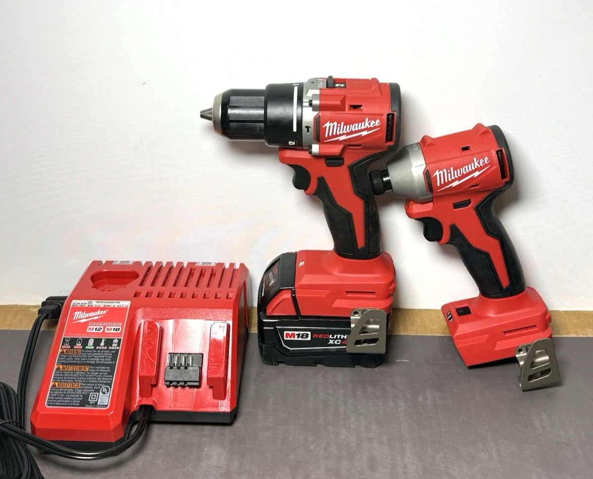 Milwaukee 3602-20 &3651-20 Hammer Drill & Impact Driver Tool 4.0 ah batt+charger