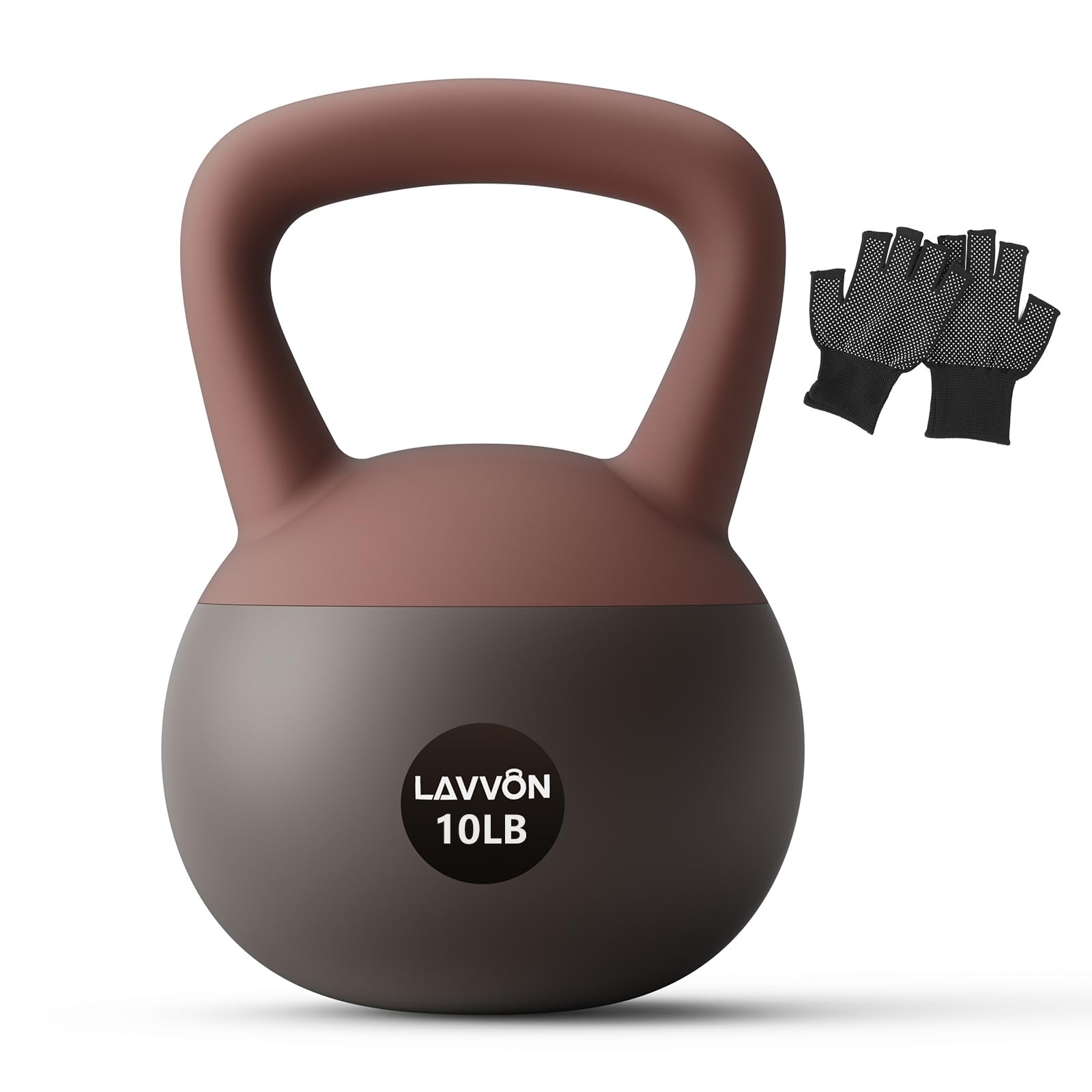 Soft Kettlebell - Cushioned Impact-Resistant Base and 10 LB, Black-Pink