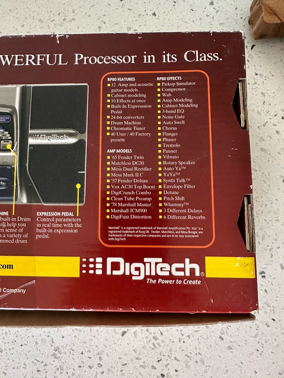 DigiTech RP80 Multi Effects Pedal Modeling Guitar Processor with power supply