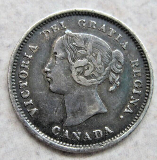 Canada 1872H Silver 5 Cents; 2/2 Variety?  Die Cracks?