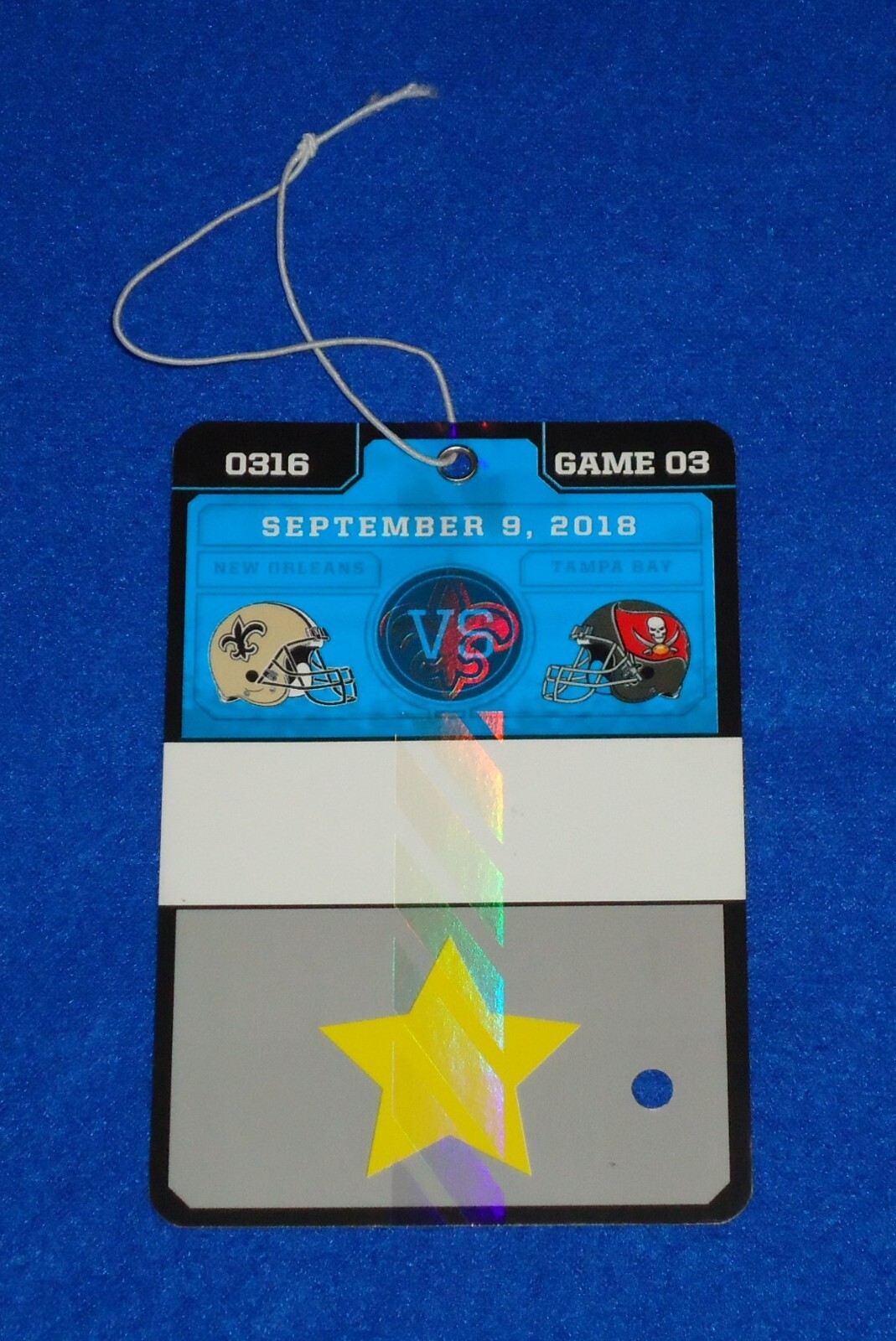 NEW ORLEANS SAINTS VS TAMPA BAY BUCCANEERS 2018 NFL FOOTBALL MEDIA PASS KEEPSAKE