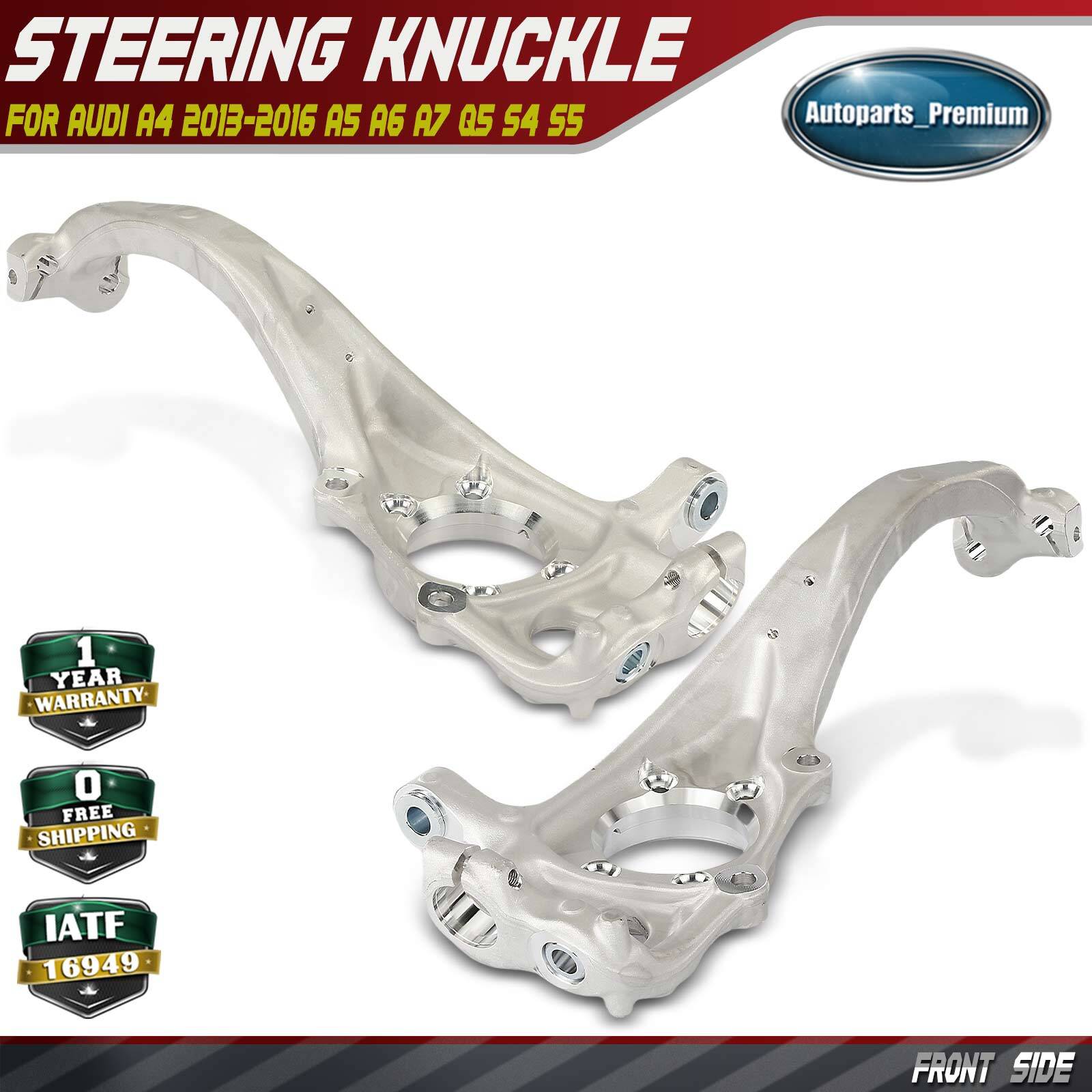 2x Front Left & Right Steering Knuckle for Audi A4 2013-2016 A5 A6 A7 Q5 S4 S5