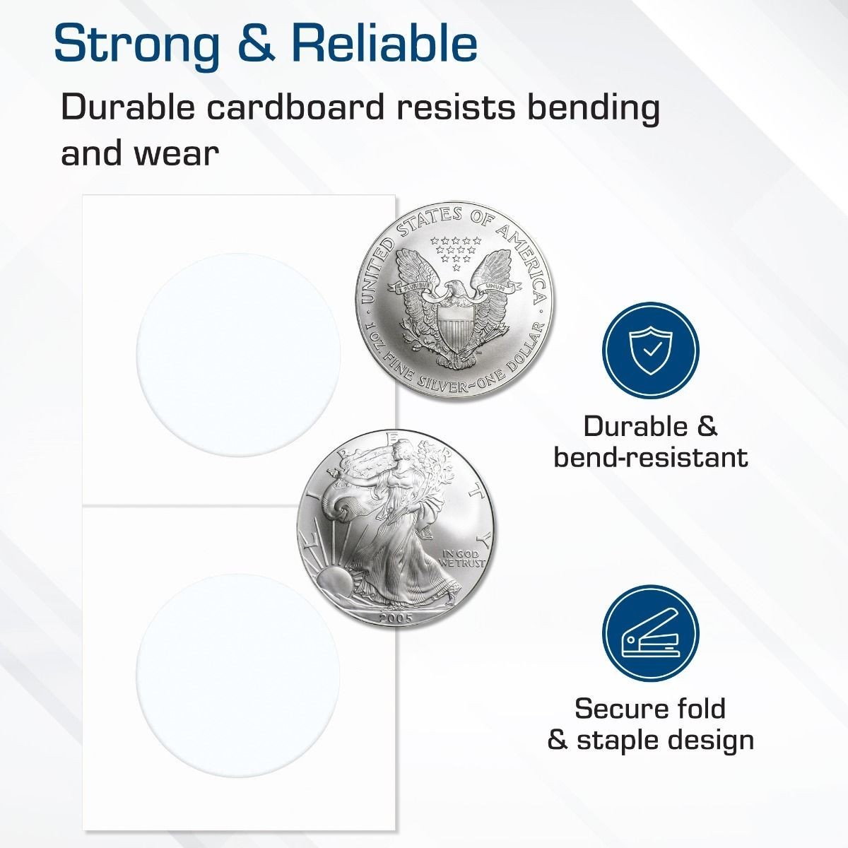 NEW (50 pk) BCW Coin Paper Flip- Eagle / Crown