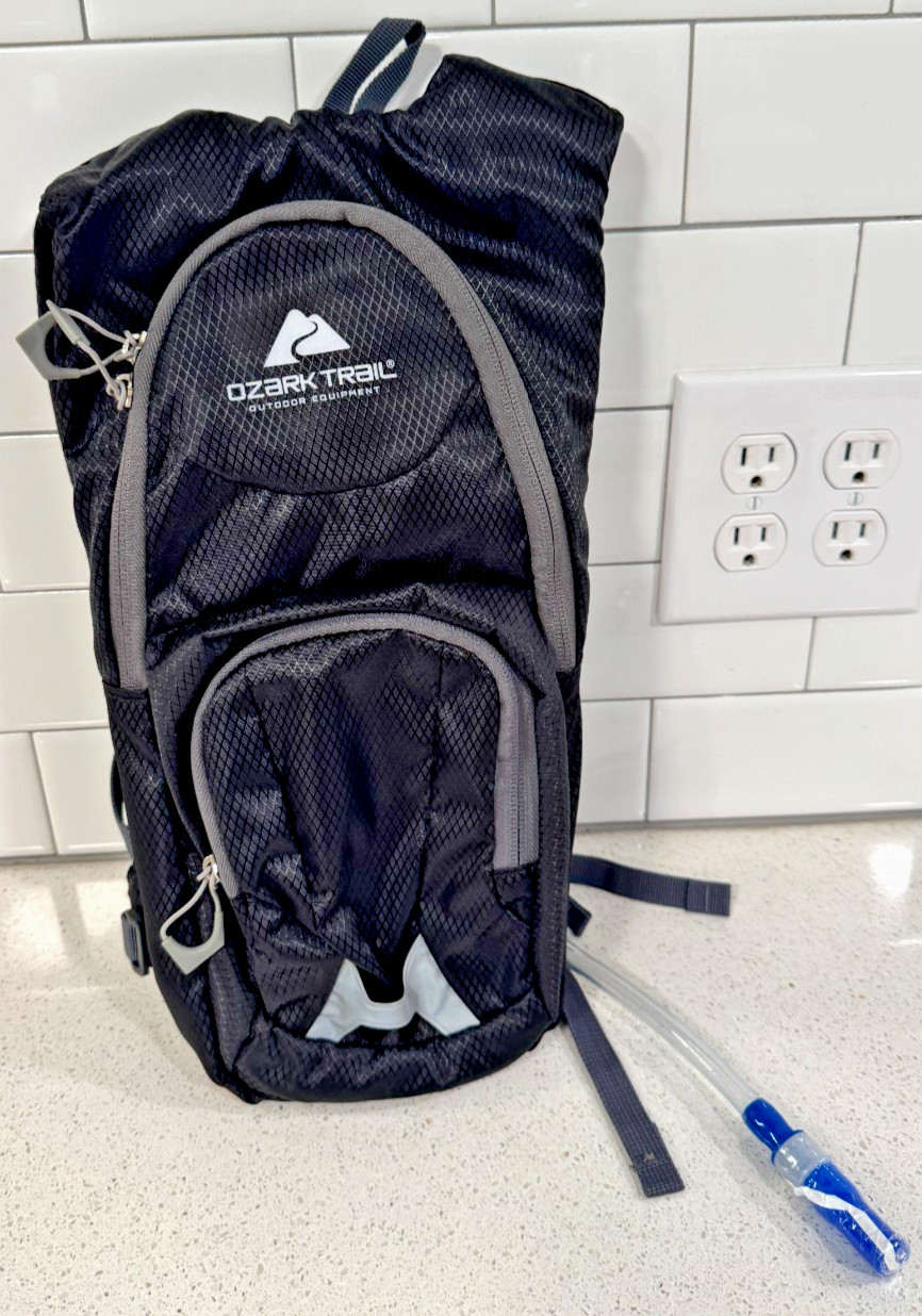 Ozark Trail Hydration Backpack for Hiking Cycling Black/Gray Outdoor NWOT