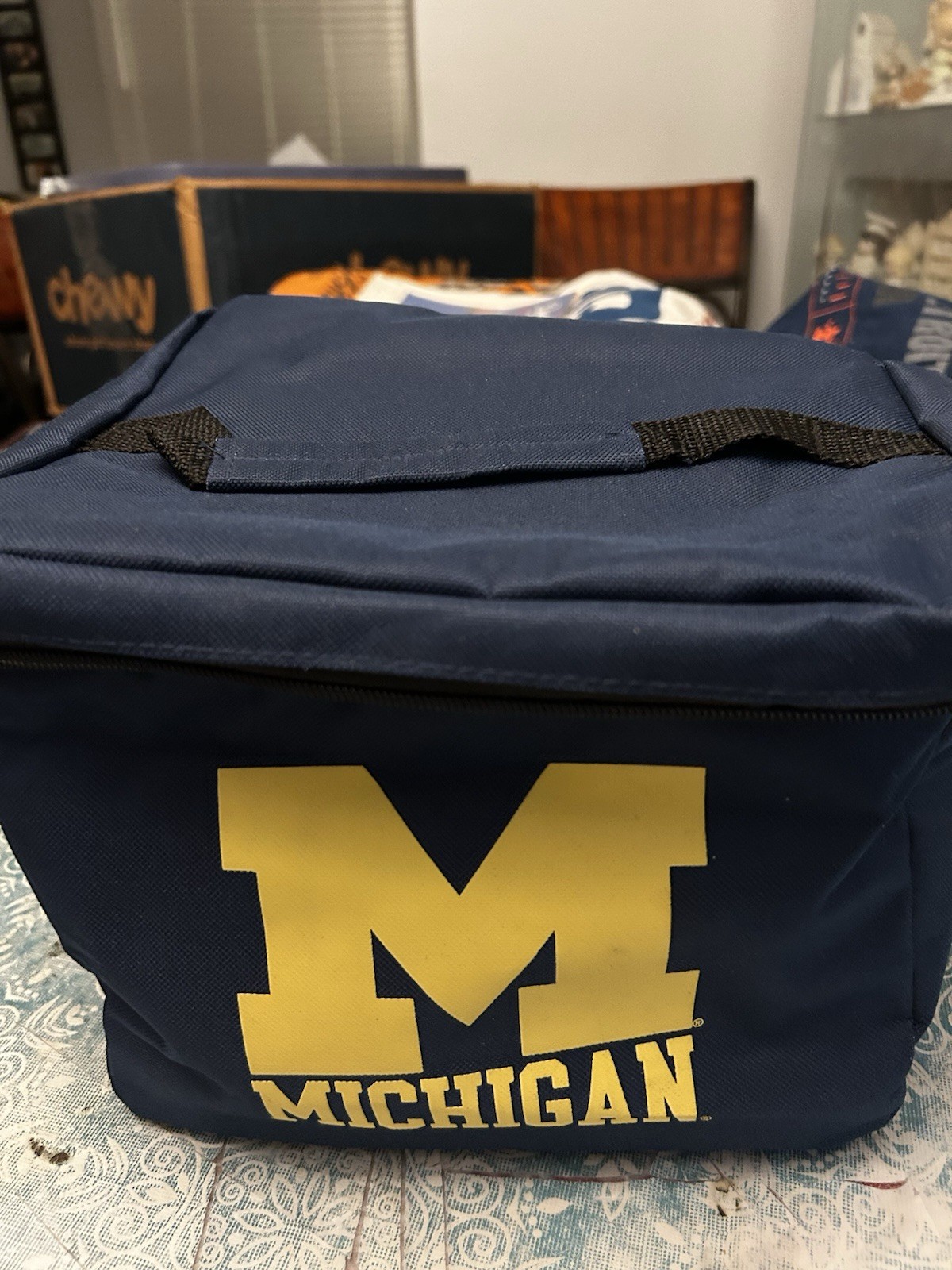 University of Michigan Insulated Cooler Bag Blue/Yellow Zip Closure Lined