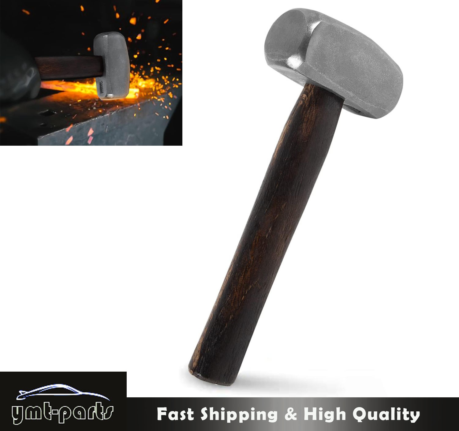 Fit Farrier, Knife Metal Maker, Blacksmith Forging Tool 3lb Blacksmith Hammer