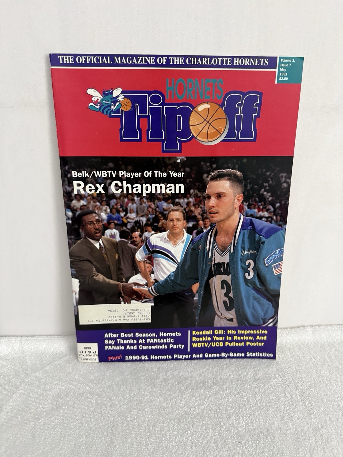 Charlotte Hornets Tipoff Magazine May 1991 Chapman Cover Gill Poster