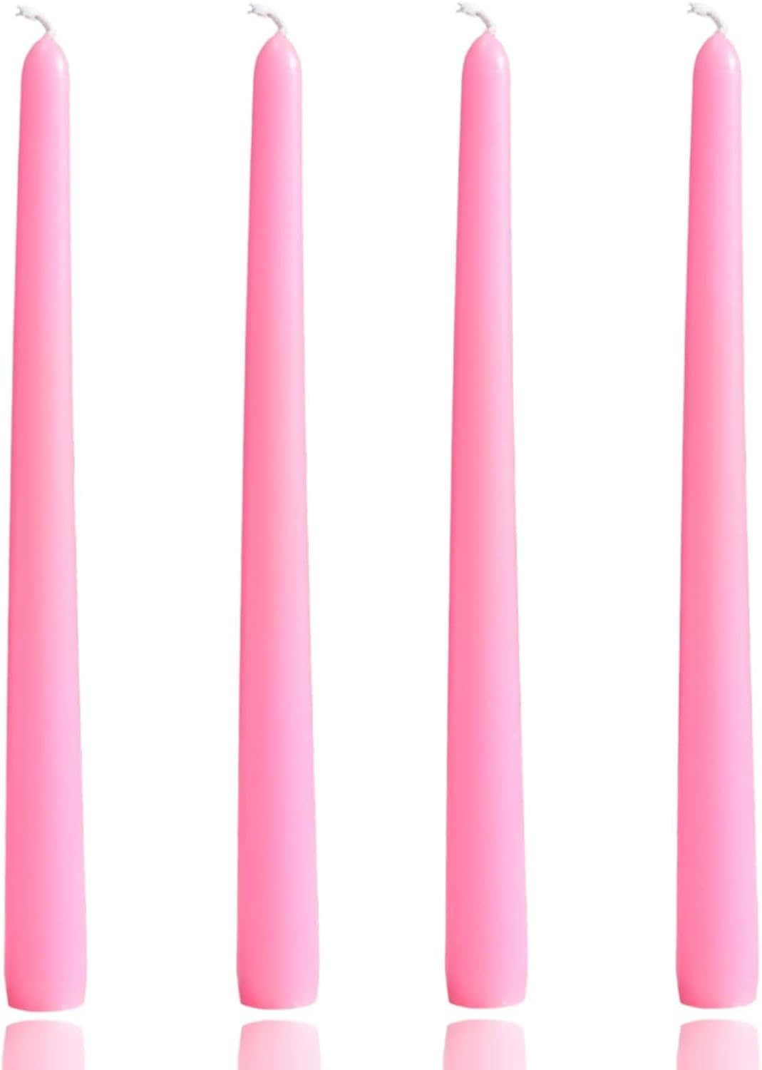 10 inch Pink Taper Candles-Set of 4 Tapered Candle, Tall 9.9 inch,