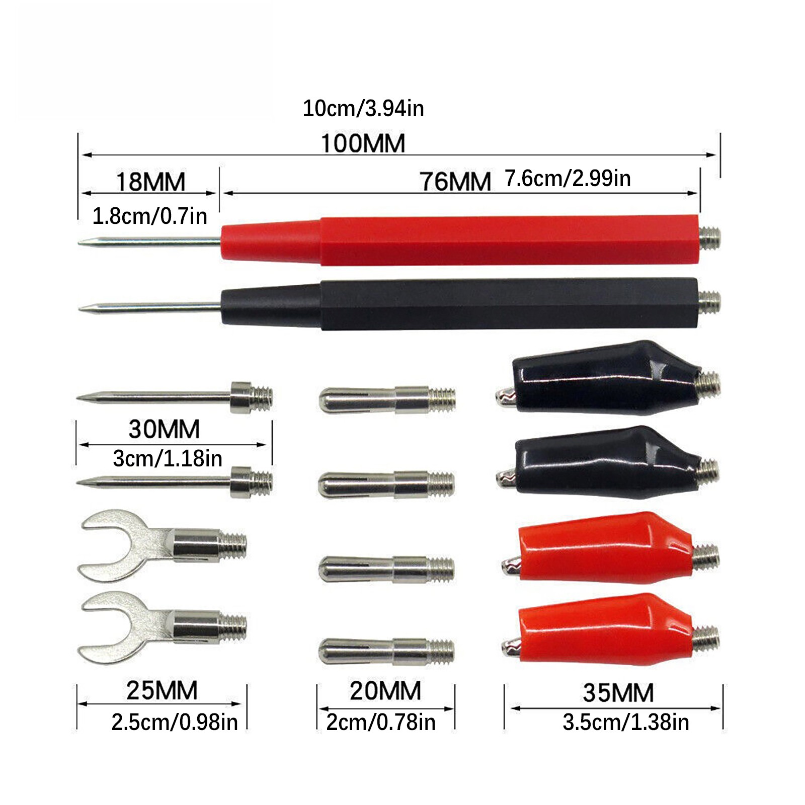 16Pcs Multifunction Digital Multimeter Probe Test Leads For Volt Meter