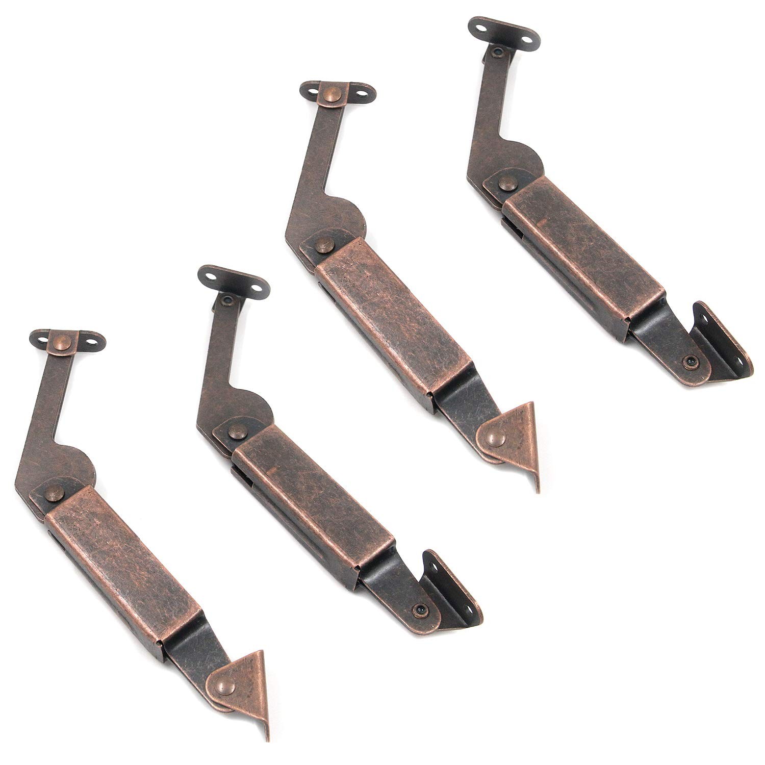 2 PCS Iron Spring Lid Support Hinges Left & Right For Cabinet Box Hardware