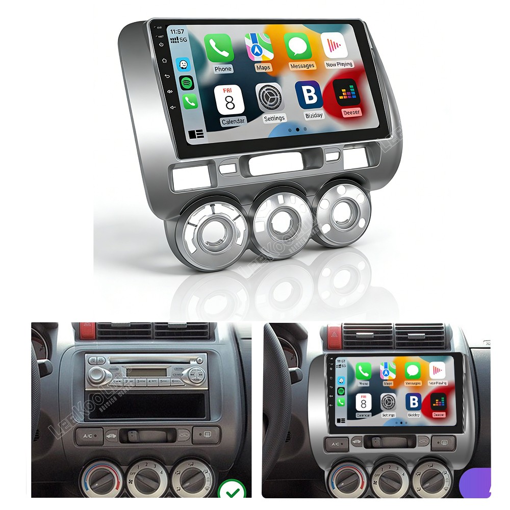 For 2004-2007 Honda Fit Jazz Car Stereo Radio Apple Carplay Android 15 GPS Navi