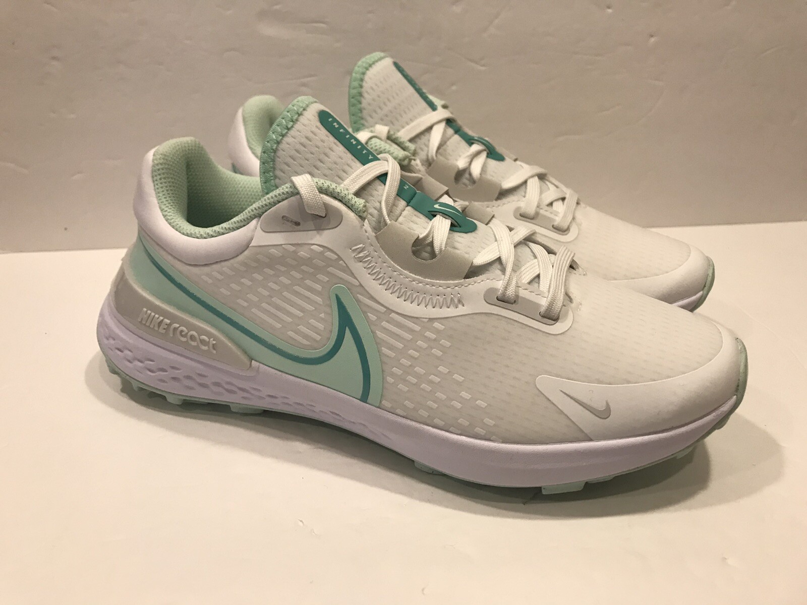 NIKE INFINITY PRO 2 - MENS SZ 7.5 - WHITE MINT - DJ5593-100 - GOLF SHOES - NEW