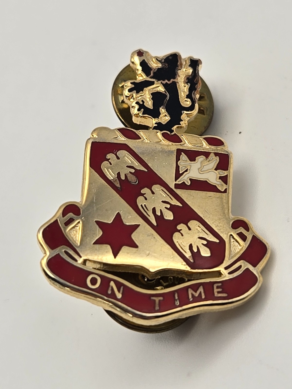 Vintage Army DUI Pin - "On Time" 11th Field Artillery Regiment  NS Meyer