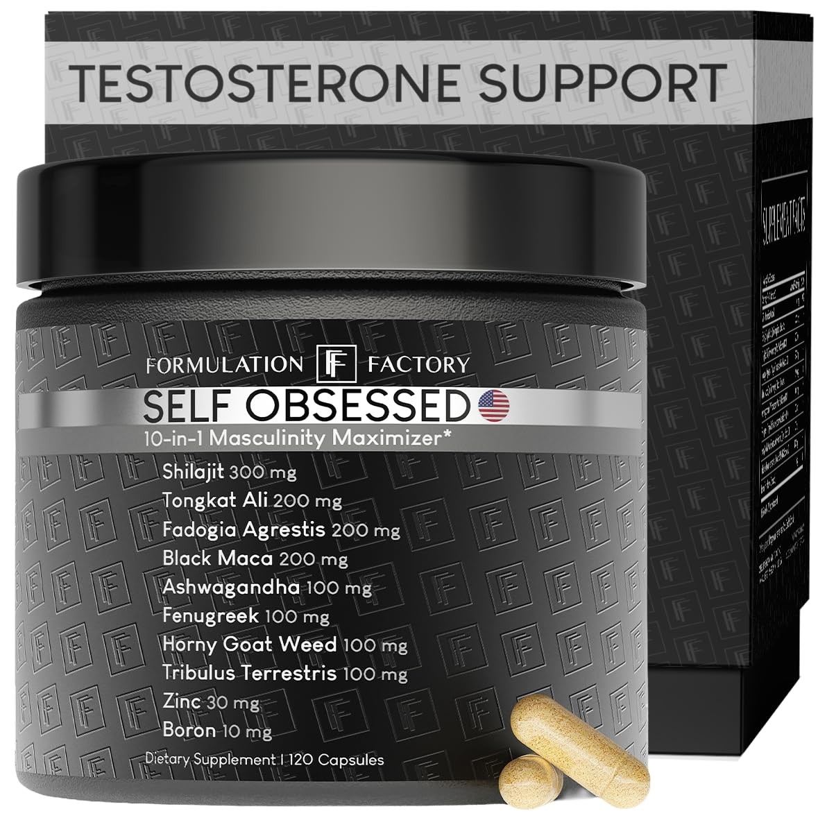 Self Obsessed Masculine Vitality & Testosterone Support - 10-in-1 Complex wit...