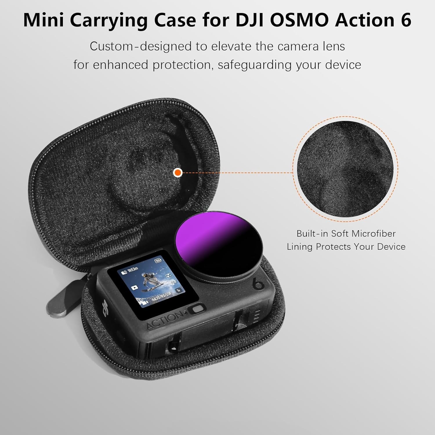 Leather Carry Case for DJI OSMO Action 6 - Compact & Durable Protection
