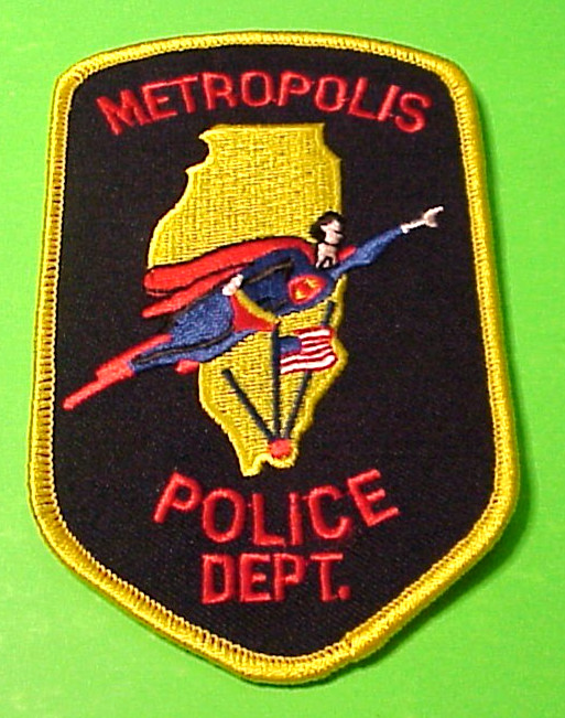 METROPOLIS  ILLINOIS  4 3/4" IL  ( SUPERMAN ) SHOULDER PATCH  FREE SHIPPING!!!