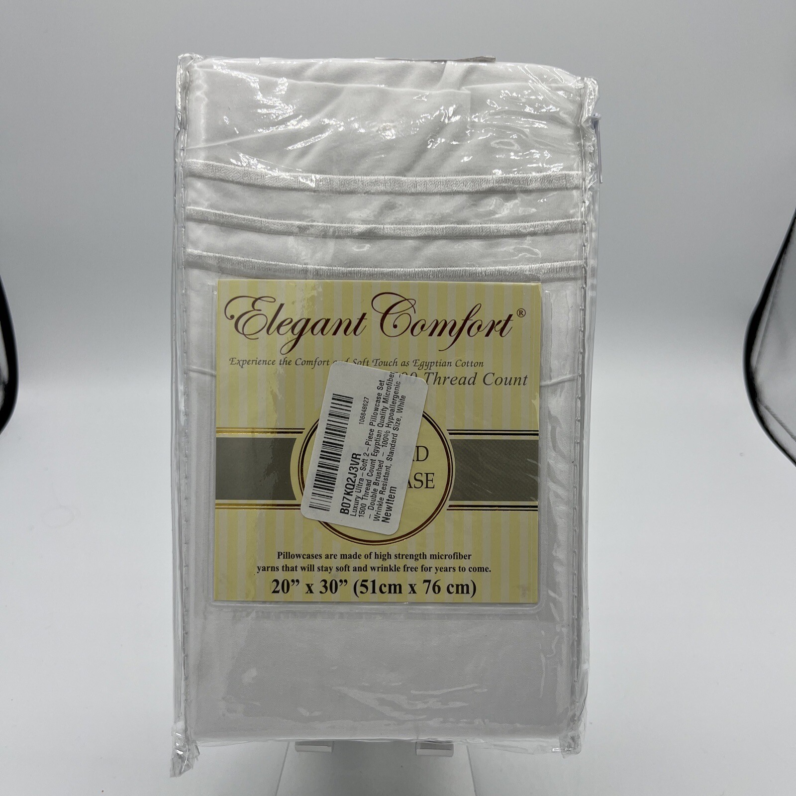 Elegant Comfort Soft 2 Piece Standard Pillowcase Set 20”X30” New Free Ship