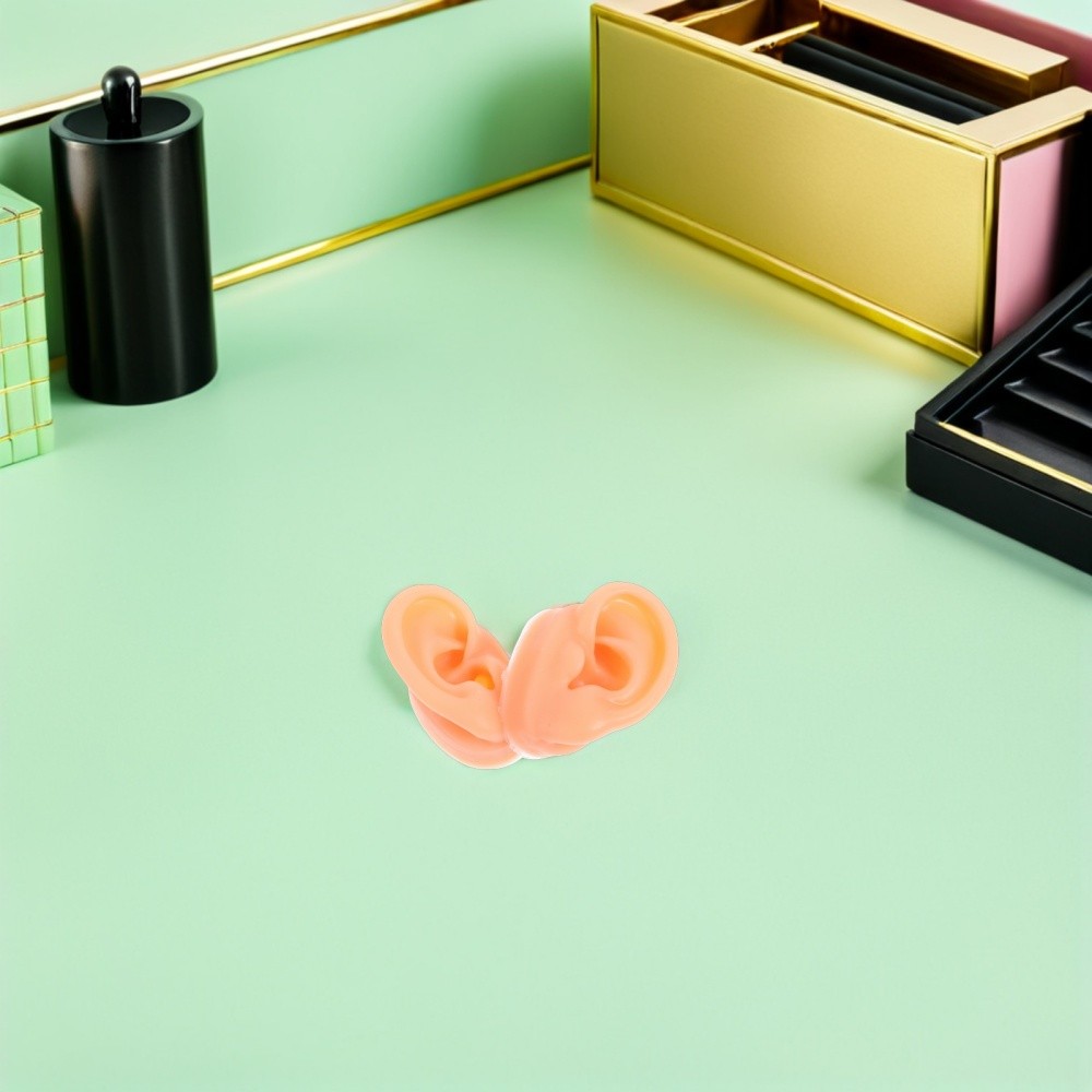 2 Pair Piercing Ear Model Human Anatomy Fake Display Mold Earpiece