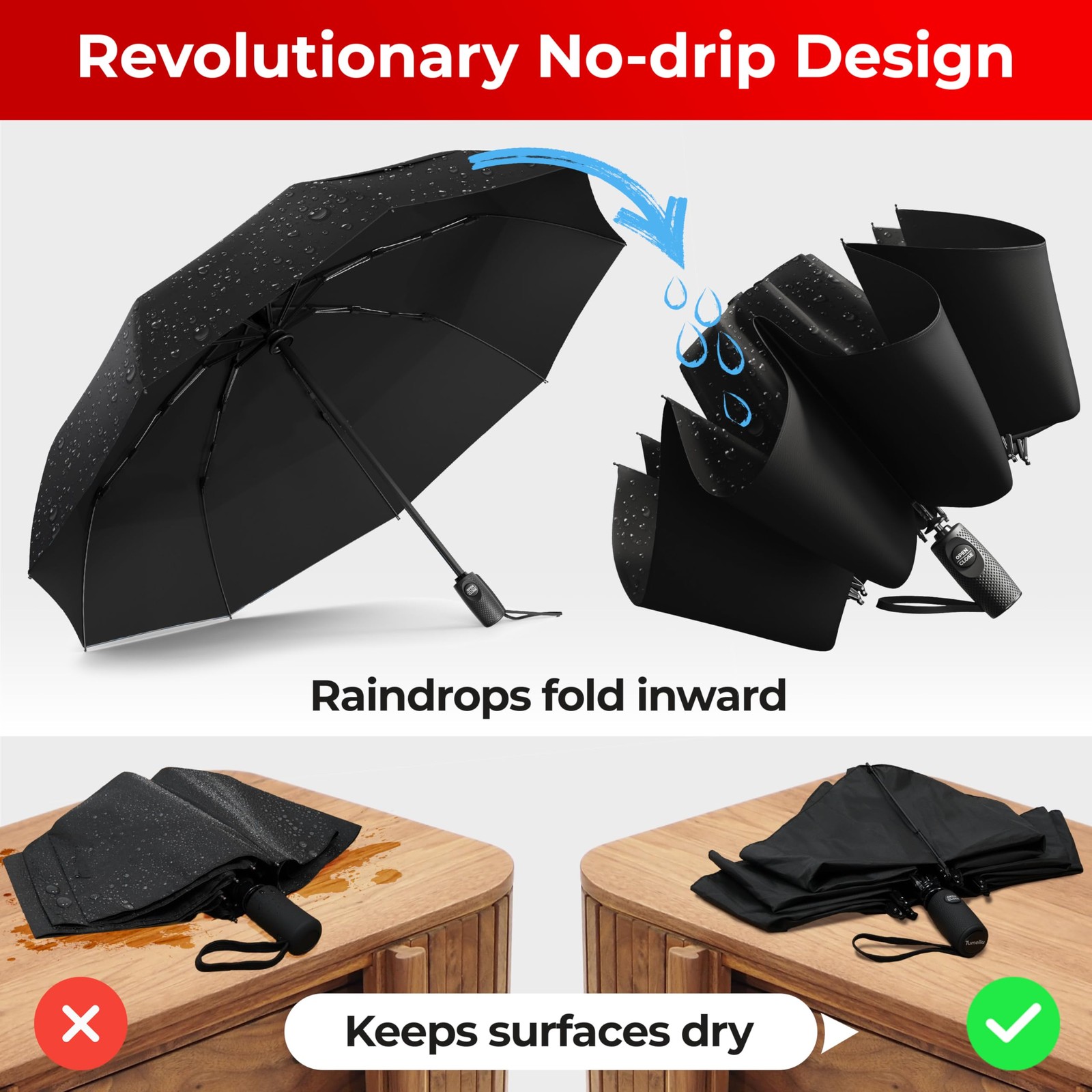 Inverted Windproof Umbrella, Large, Strong, Light, Portable, Automatic Revers...